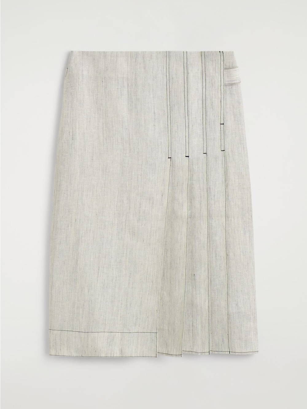 NWT (size 2) COS BELTED PLEATED LINEN MIDI SKIRT - Picture 2 of 9